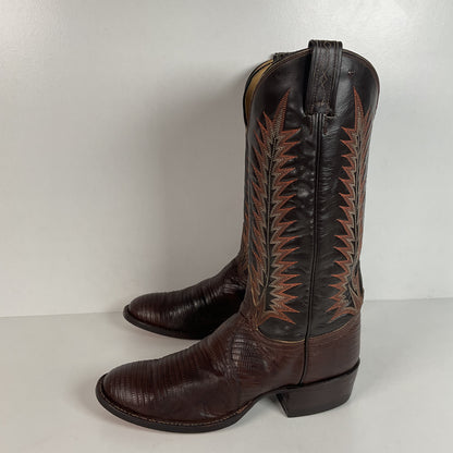 Vintage Tony Lama Teju Lizard Cowboy Boots | Gold Label | 7.5 B | Women’s 8.5
