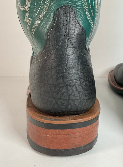 Anderson Bean Hippo Cowgirl Boots | Exotic | Aqua Green Shaft | Women’s 7 B