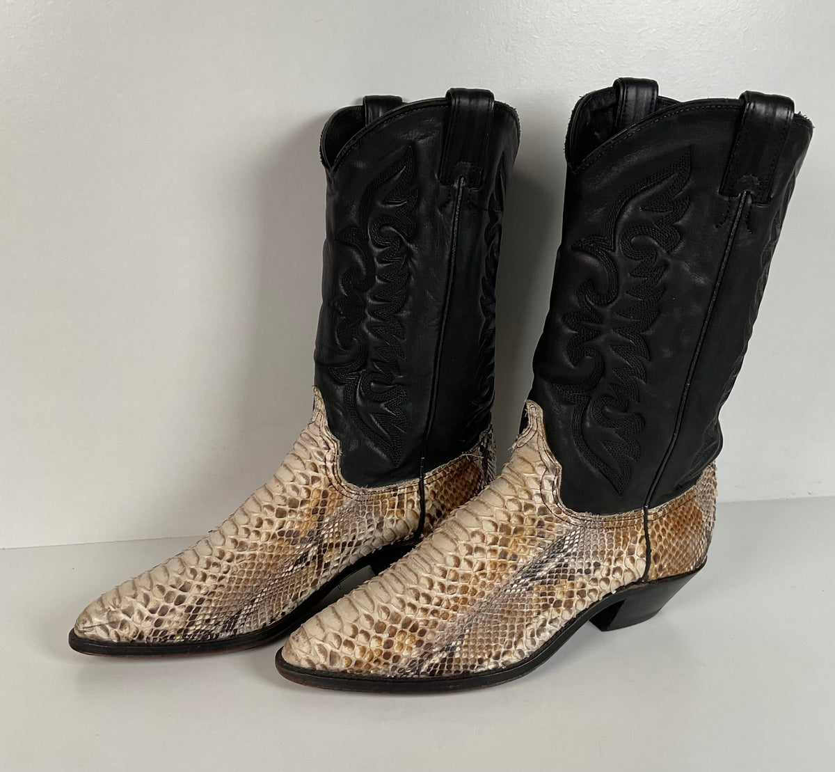 Vintage Abilene Python Cowgirl Boots | USA Made | Off White | Women’s 8.5 M