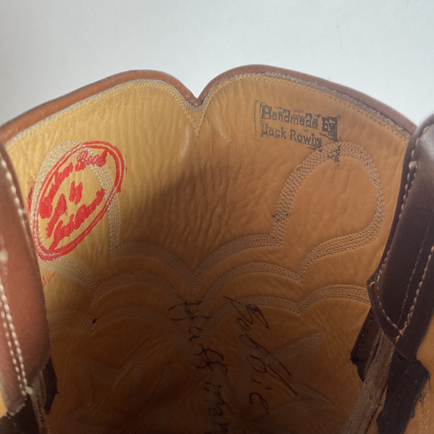 Jack Rowin Custom Cowboy Boots Men’s 9.5 Tall Stove Top Buckaroo