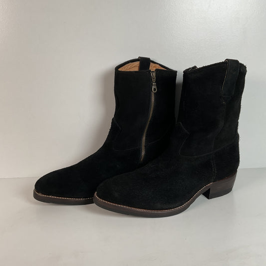 Santa Rosa Brand Cowboy Boots | Rough Out Suede | Midnight Black | Men’s 11.5