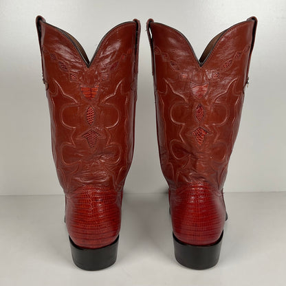 Montana Teju Lizard Cowboy Boots | Tooled Inlays | Men’s 9 D