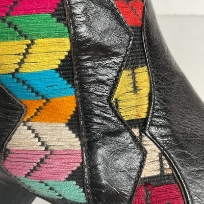 Tony Lama’s Hyer Cowgirl Boots 8 C Southwestern Aztec Woven Inlays