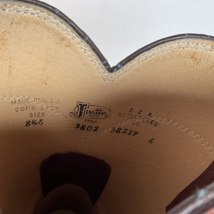 Justin Roper Boots | Brown Calfskin | USA Made | Men’s 8.5 E