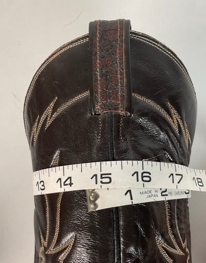 Vintage Tony Lama Exotic Caribou Cowboy Boots 9 EEE Gold Label