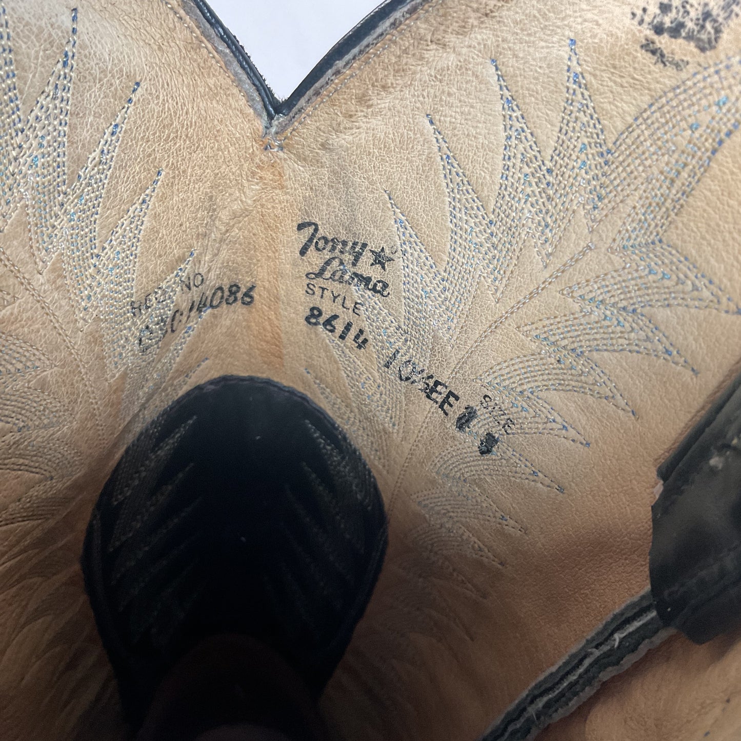 Vintage Tony Lama Elephant Cowboy Boots 10.5 EE Gold Label USA Made