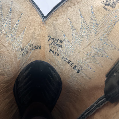 Vintage Tony Lama Elephant Cowboy Boots 10.5 EE Gold Label USA Made