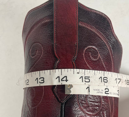 Custom Black Cherry Cowboy Boots | Goat Skin | Extra Narrow | 10.5 AA