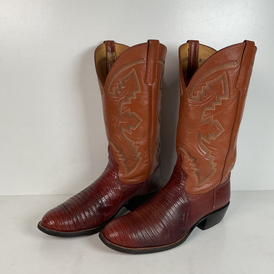 Vintage Rios of Mercedes Teju Lizard Cowboy Boots | Men’s 11 D