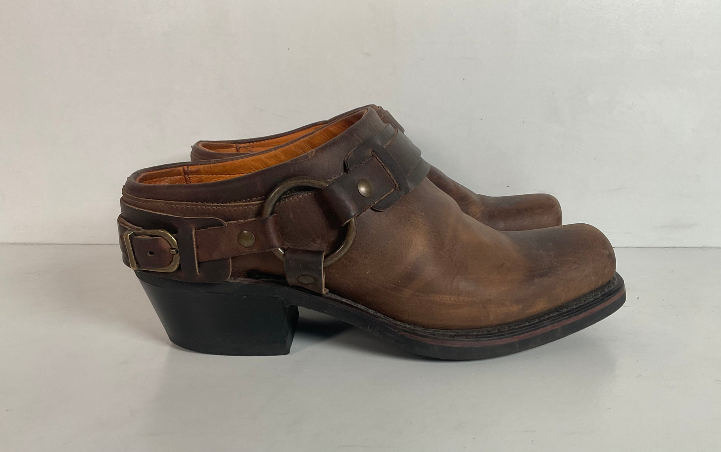 Frye Women’s Western Mule Clogs 7 M USA Made Gaucho Harness