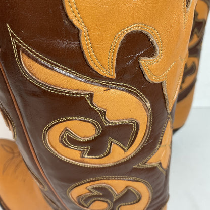 1960s Tony Lama Parade Cowboy Boots Men’s 6 B | Women’s 7 Tooled Inlay