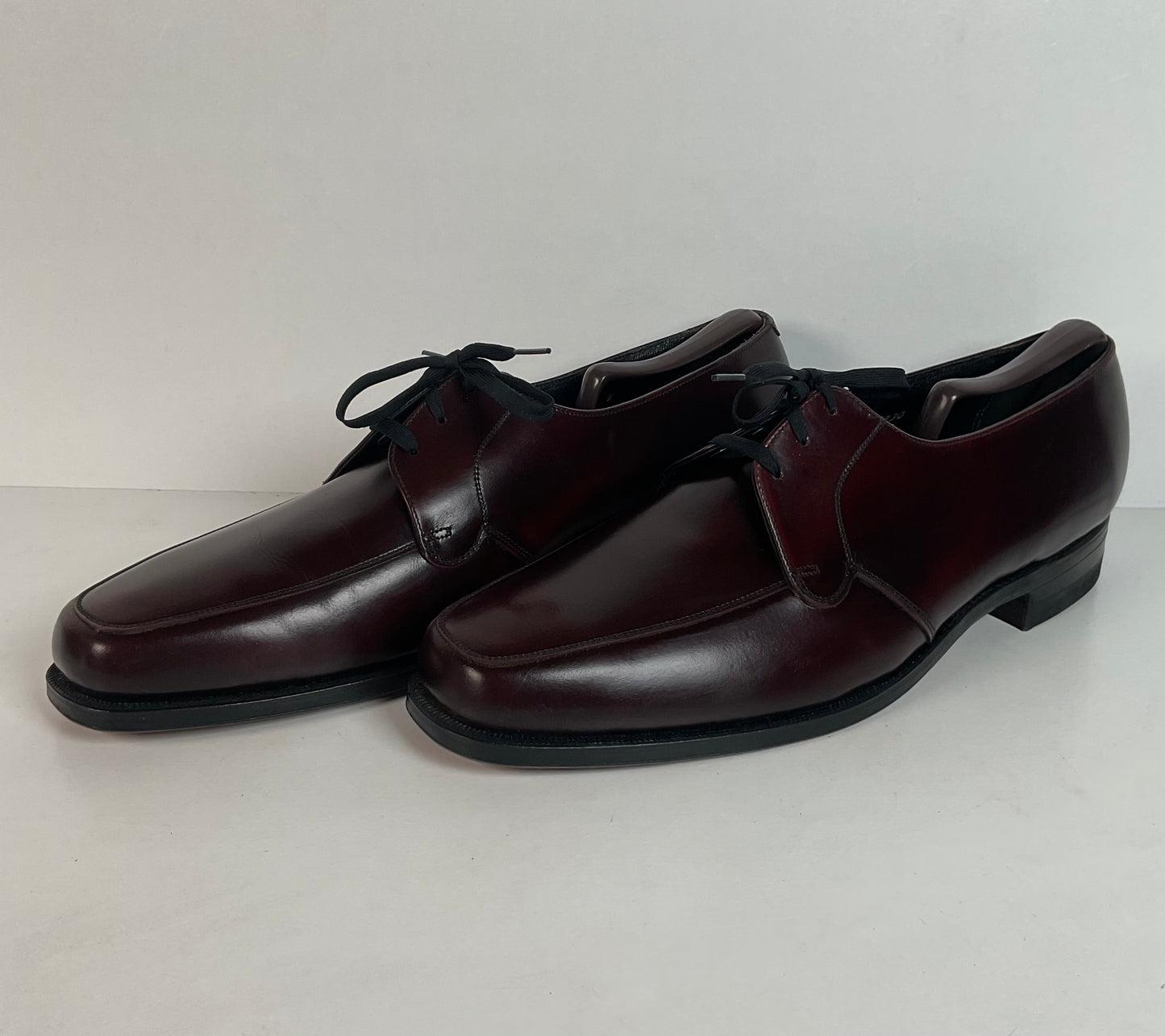 Vintage Florsheim Plain-Toe Derby Shoes | Burgundy Veal | 1970s | Men’s 13 B