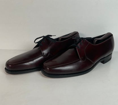 Vintage Florsheim Plain-Toe Derby Shoes | Burgundy Veal | 1970s | Men’s 13 B