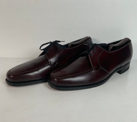 Vintage Florsheim Plain-Toe Derby Shoes | Burgundy Veal | 1970s | Men’s 13 B