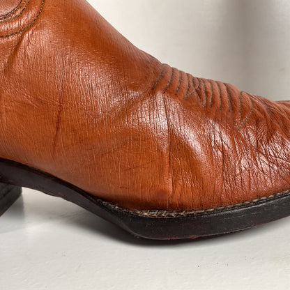 Custom Smooth Ostrich Cowboy Boots | Exotic | Tooled Inlay | Men’s 8.5