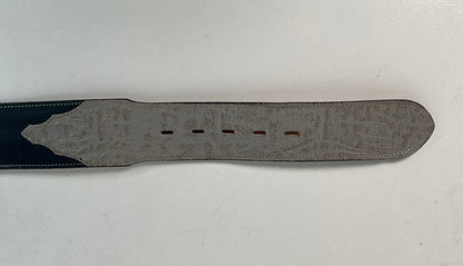 Tony Lama Antelope Skin Belt 36 Navy Blue Exotic USA Made