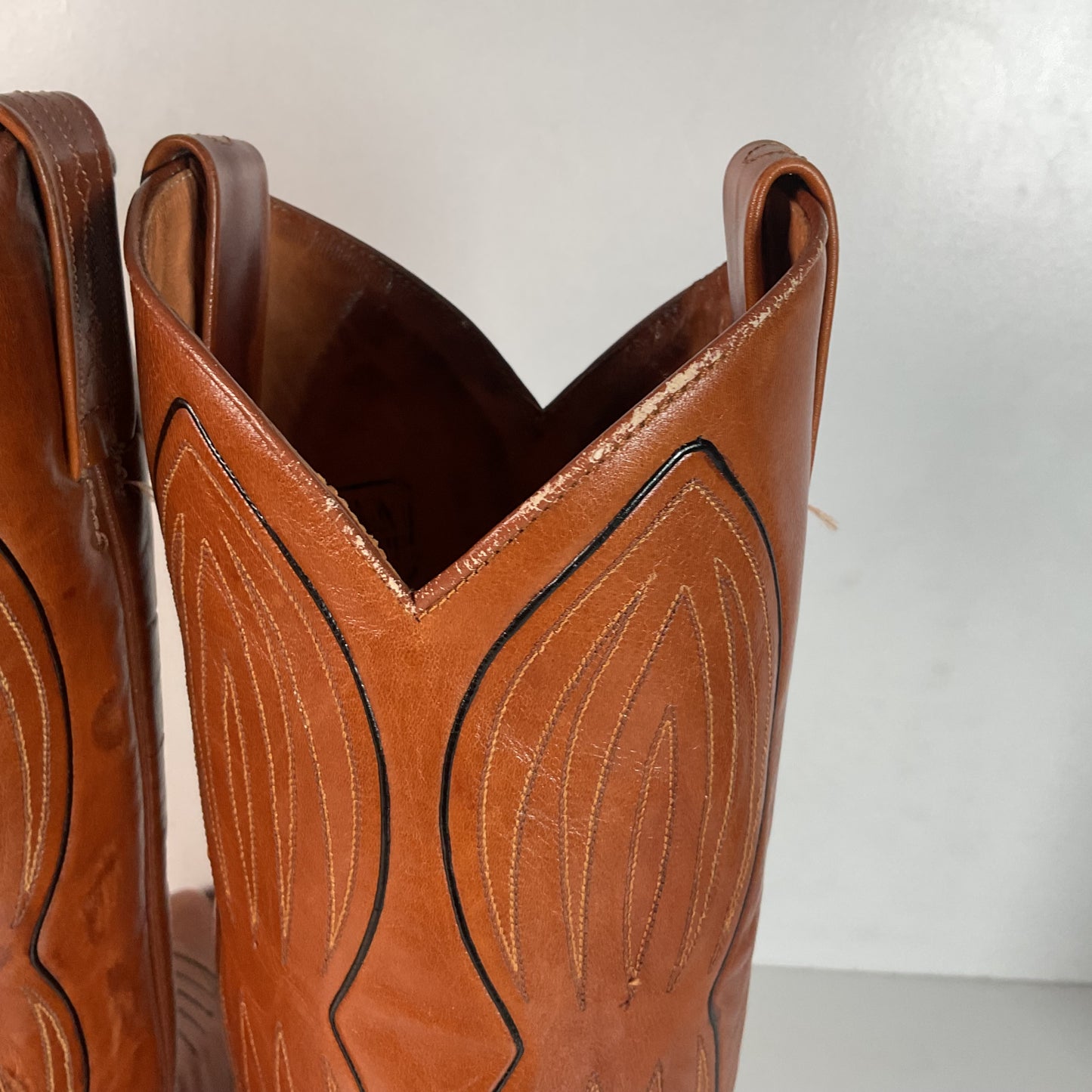 Vintage Dan Post Line Dancing Cowboy Boots 12 B Made in Spain