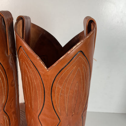 Vintage Dan Post Line Dancing Cowboy Boots 12 B Made in Spain