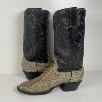 Vintage Shark Skin Cowboy Boots | Exotic | Grey | Men’s 8.5 D