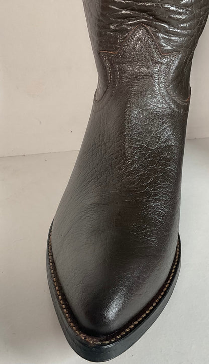 Vintage 1960s Tony Lama Water Buffalo Cowboy Boots 10 E Exotic Gold Label