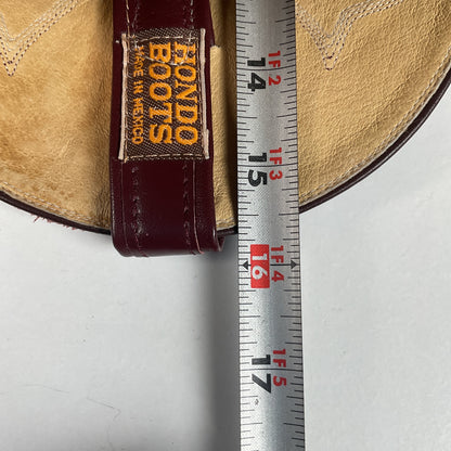 Vintage Hondo 18” Burgundy Cowgirl Boots 6.5 A Stitched