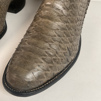 Vintage Sanders Python Snakeskin Cowboy Boots | Grey | Men’s 10 D