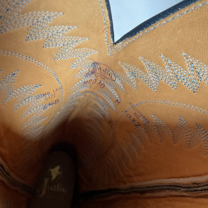 Vintage Justin Ostrich Quill Cowgirl Boots | USA Made | Royal Blue | Women’s 6.5 B