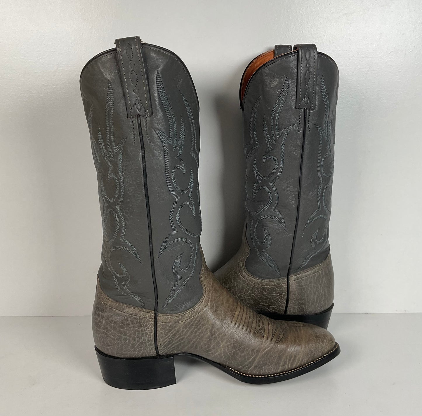 Vintage J. Chisholm Bullhide Cowboy Boots | USA Made | Grey | Men’s 8.5 D