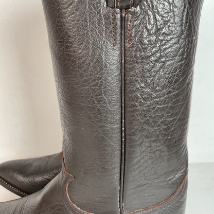 Vintage 1960s Tony Lama Water Buffalo Cowboy Boots 10 E Exotic Gold Label