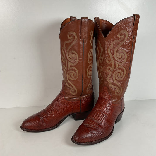 Vintage J. Chisholm Shark Skin Cowboy Boots | USA Made | Exotic | Men’s 10 D