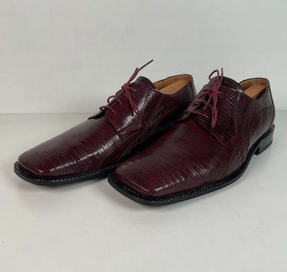 David Eden Teju Lizard Derby Shoes | Wine Red | Men’s 10.5