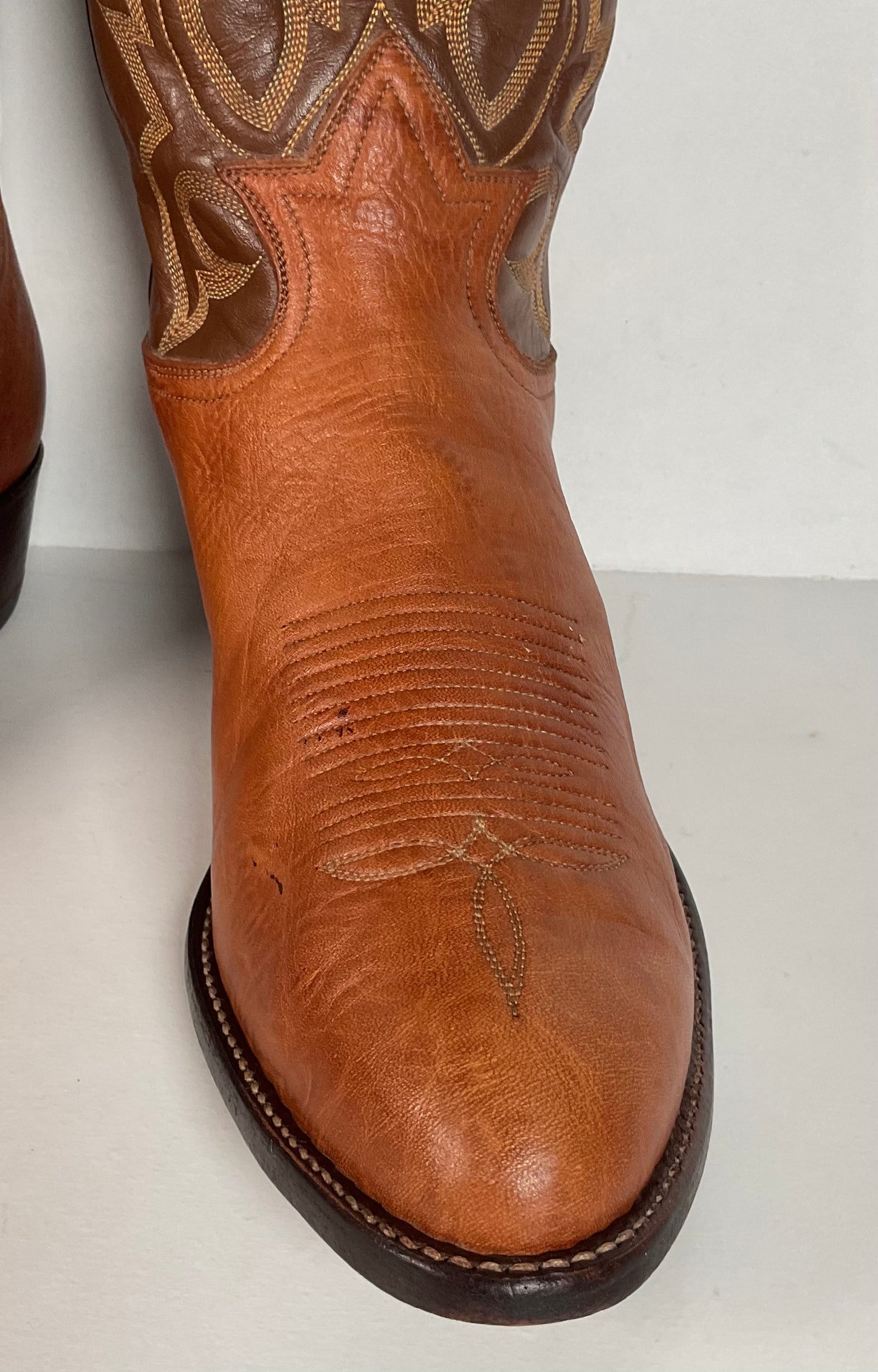 Vintage Tony Lama Cowboy Boots | Gold Label | Bull Shoulder | Men’s 9.5 E