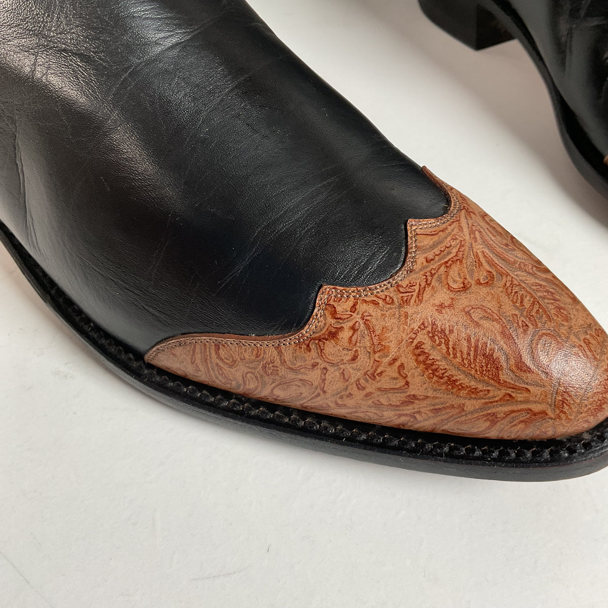 Vintage Ben Miller Cowgirl Boots | Tooled Inlays | Bucking Bronco | Women’s 10 B