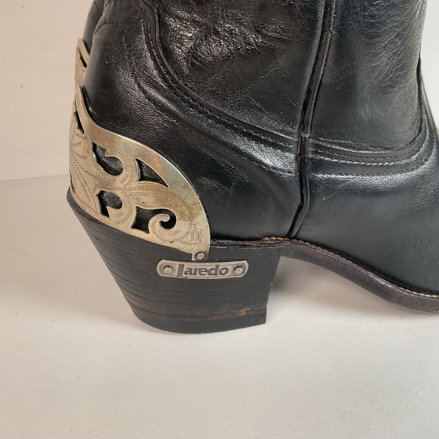 Vintage Laredo Snakeskin Overlay Cowgirl Boot 8 B USA Made Python