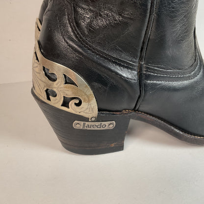 Vintage Laredo Snakeskin Overlay Cowgirl Boot 8 B USA Made Python