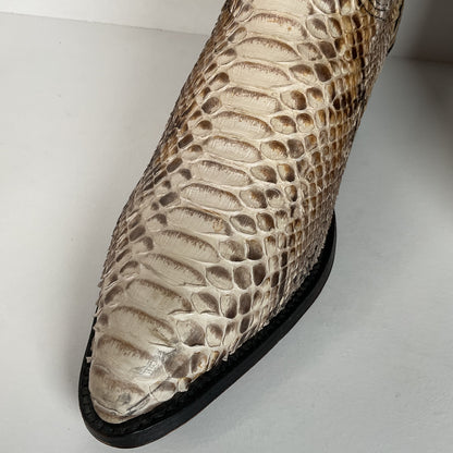 Vintage Abilene Python Cowgirl Boots | USA Made | Off White | Women’s 8.5 M