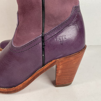 Vintage Frye Cowgirl Boots | Bear Claw | Purple | USA Made | Women’s 6.5 B