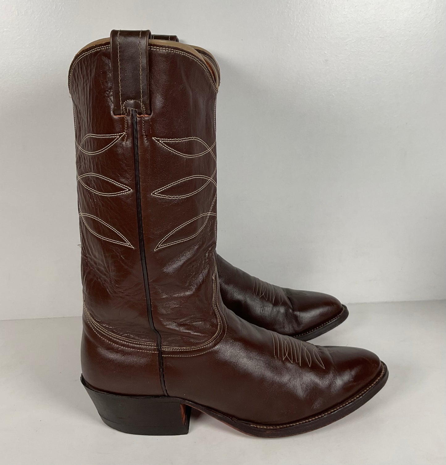 Vintage Nocona Cowboy Boots | Chocolate Calfskin | 1960s-1970s | Men’s 10 D