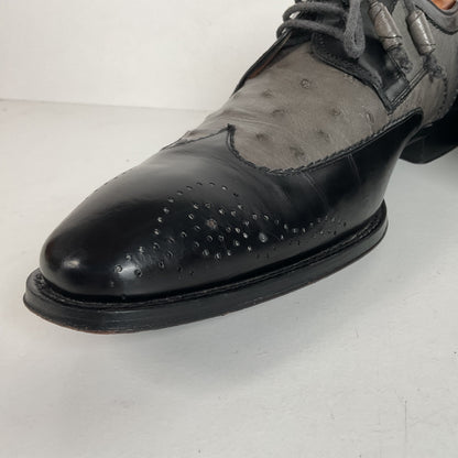 Mezlan Ostrich Quill Medallion Shoes | Derby | Exotic | Men’s 9.5 M