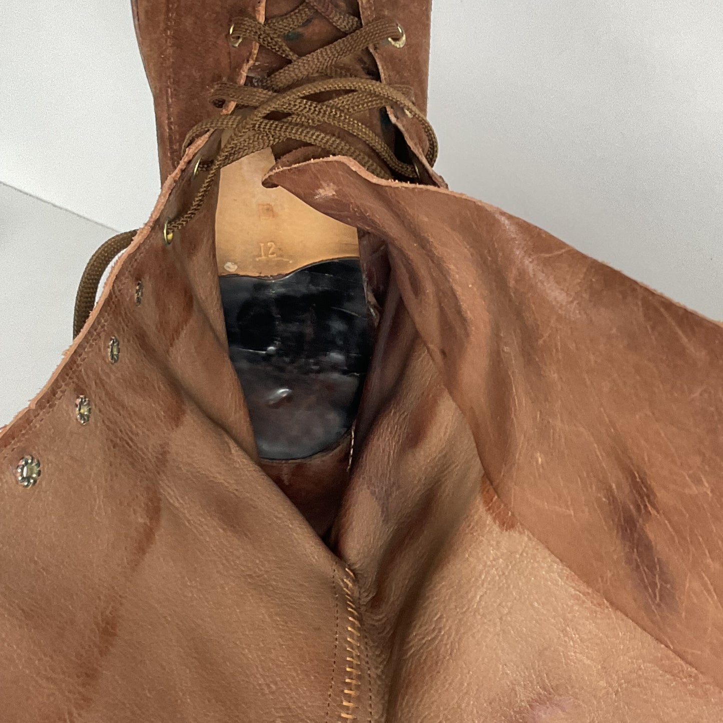 Vintage Tall Suede Lace Up Boots | USA Made | 1960s | Men’s 12 D