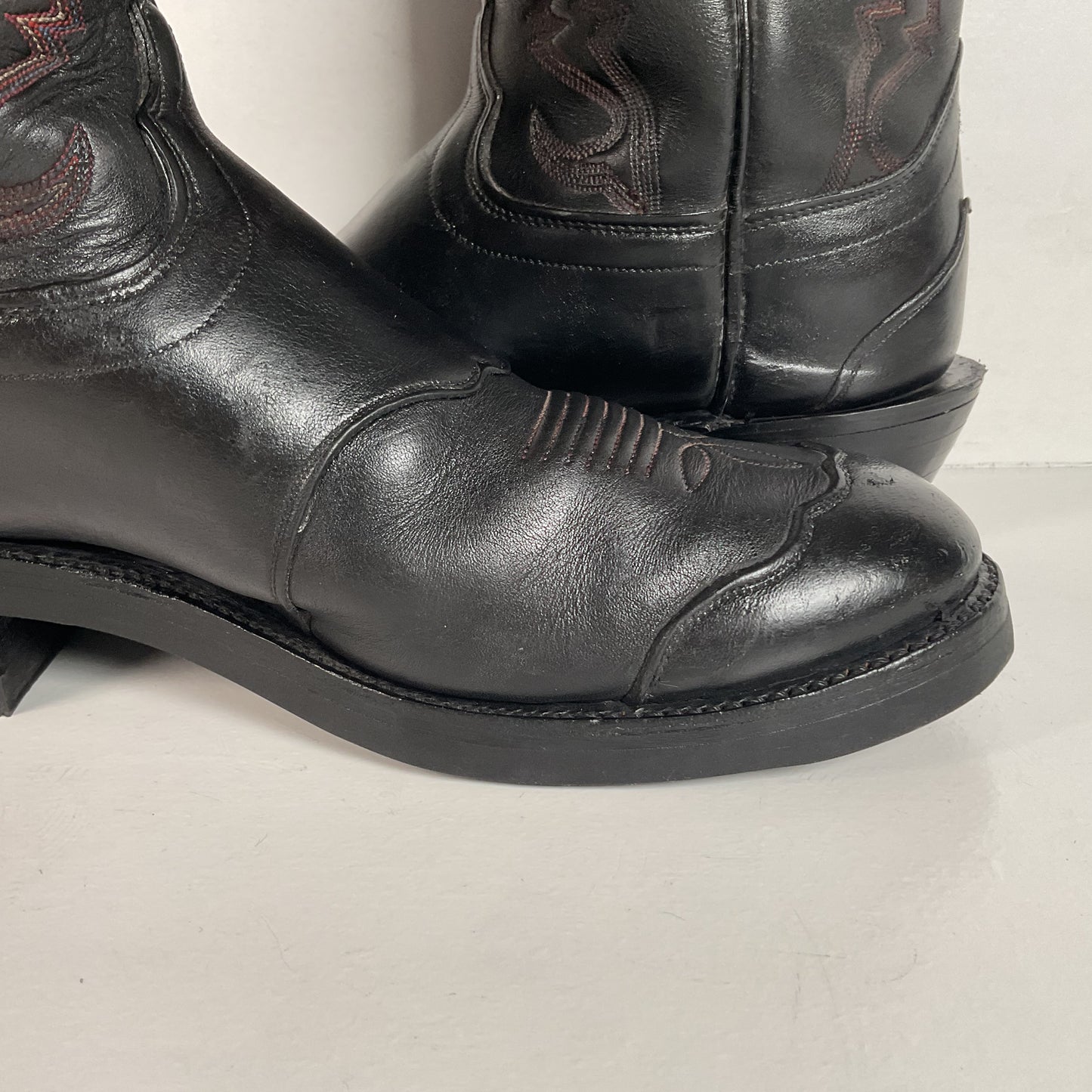Olathe Tall Buckaroo Boots | Black | Thick Hide | USA Made | Men’s 9.5 D