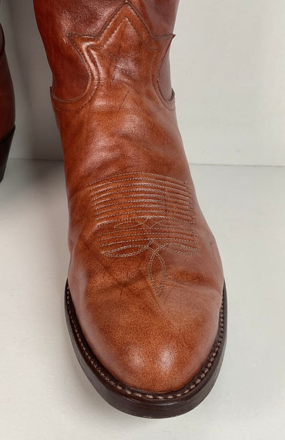 Vintage Tony Lama Chocolate Cow Cowboy Boots | Gold Label | Men’s 11 D