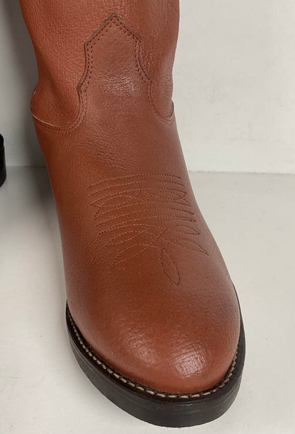 Vintage Nocona Pig Skin Cowboy Boots | Rust Brown | USA Made | Men’s 10 EEE