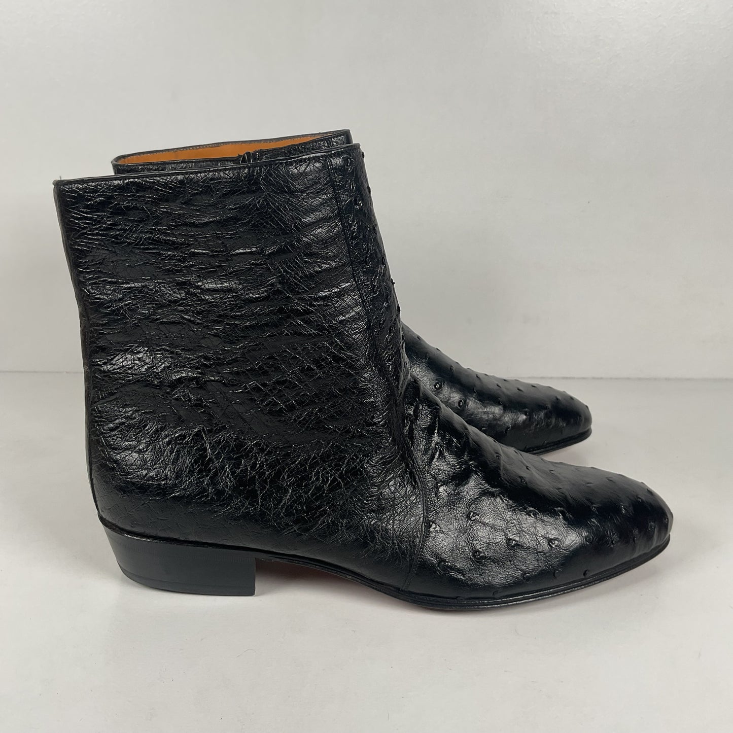 Mezlan for Avventura | Chelsea Zipper Boots | Exotic Ostrich Quill | Men’s 10.5