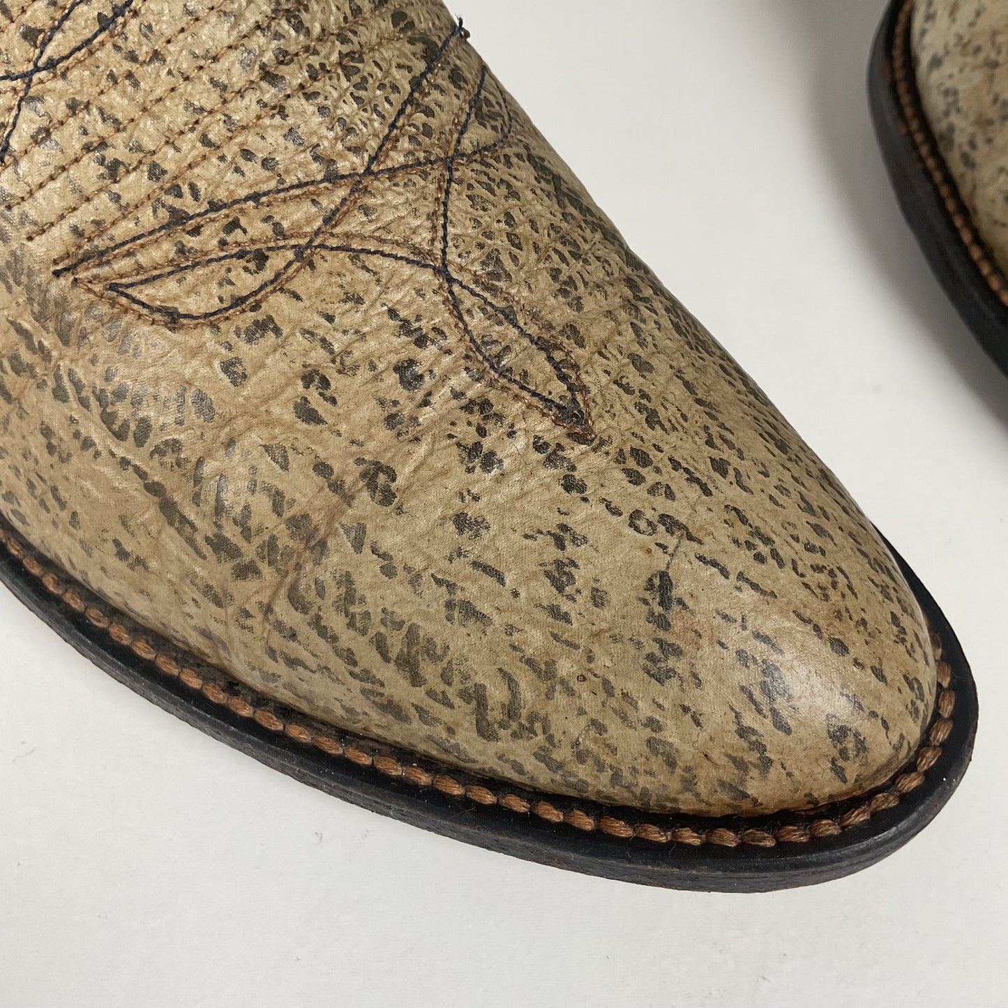 Vintage Shark Skin Cowboy Boots | Exotic | Grey | Men’s 8.5 D