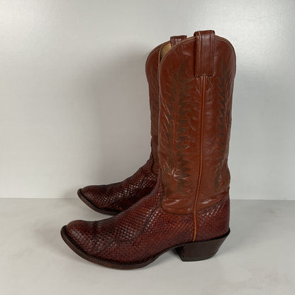 Tony Lama Anaconda Cowboy Boots | Exotic Snakeskin | Thrashed | Gold Label | 9.5