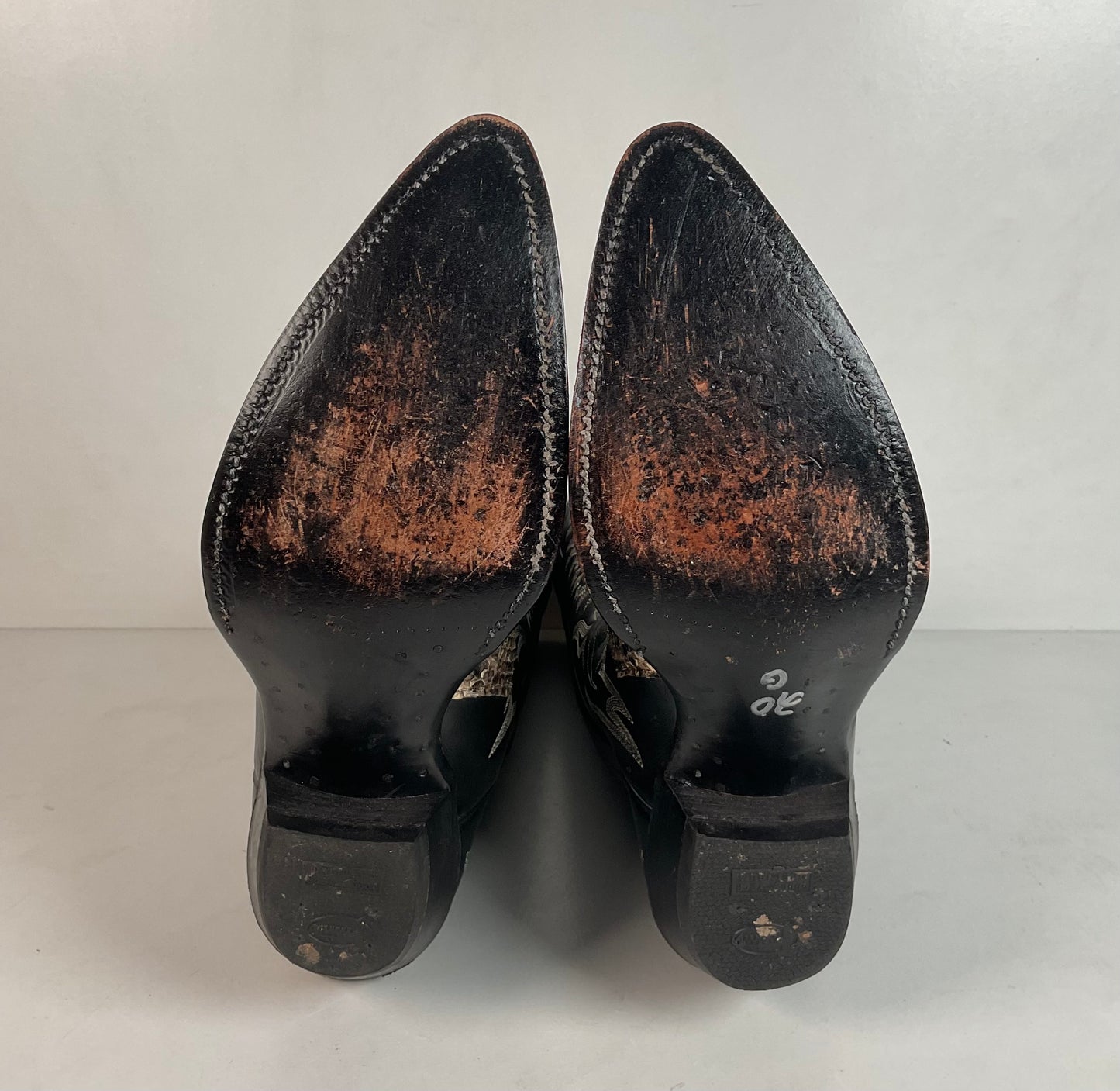 Justin Front Cut Python Snakeskin Cowboy Boots 8.5 D Triad USA Made