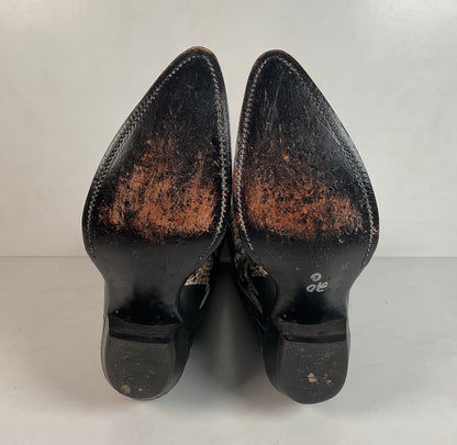 Justin Front Cut Python Snakeskin Cowboy Boots 8.5 D Triad USA Made