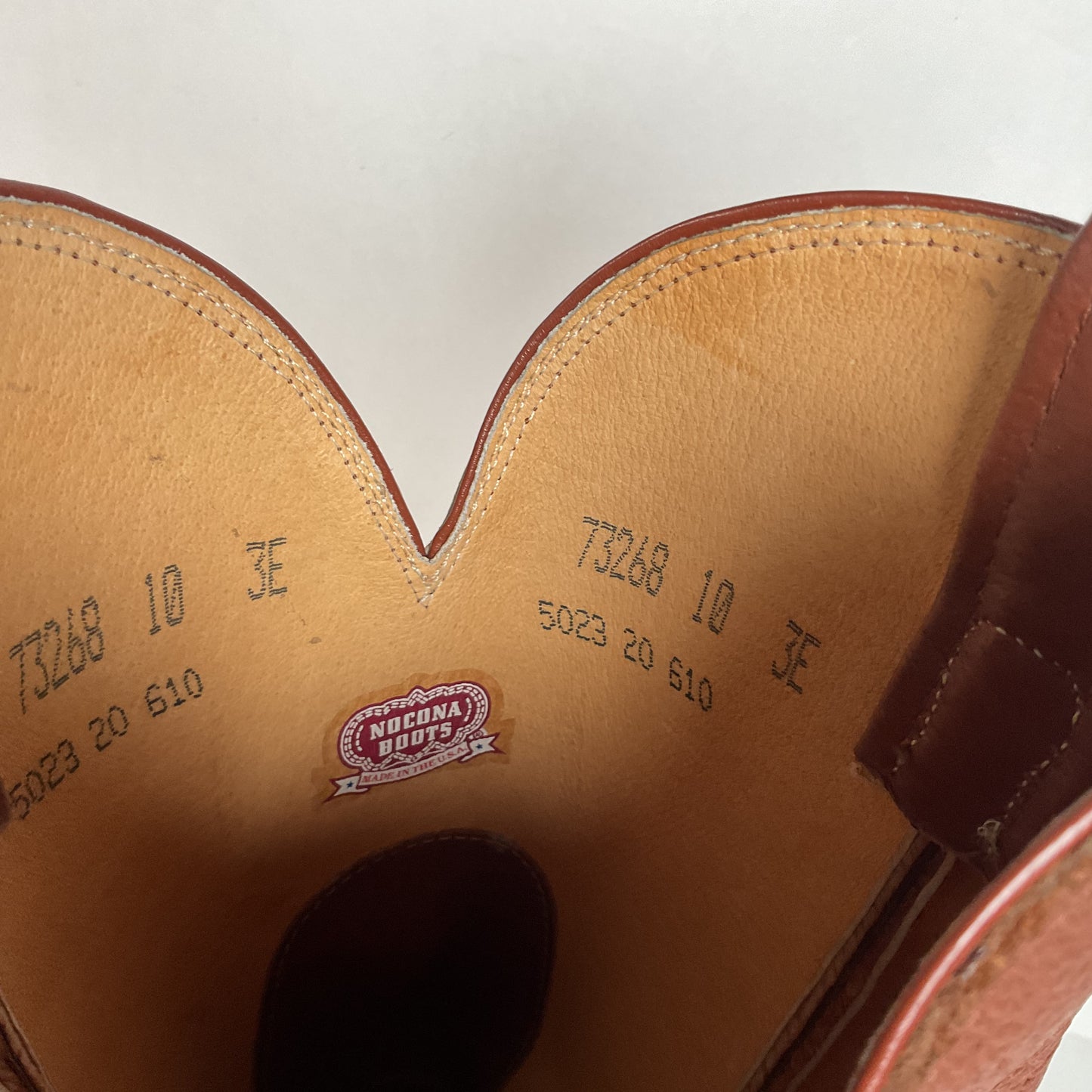 Vintage Nocona Pig Skin Cowboy Boots | Rust Brown | USA Made | Men’s 10 EEE