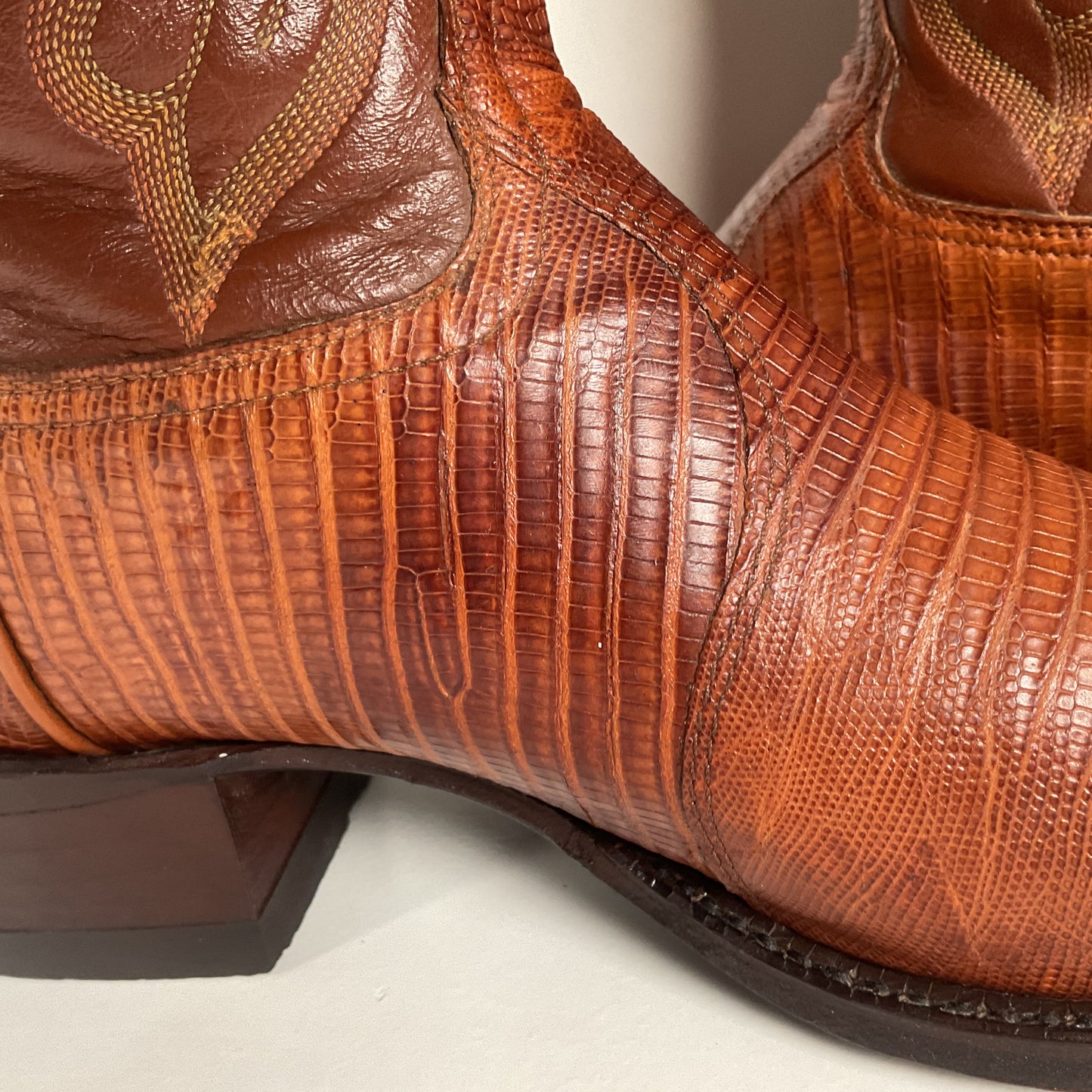 Vintage Tony Lama Teju Lizard Cowboy Boots | Gold Label | Men’s 10 D